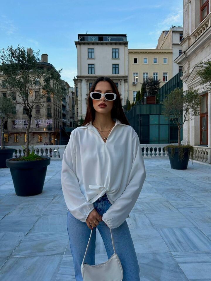 DUBAİ SALAŞ BLUZ BEJ