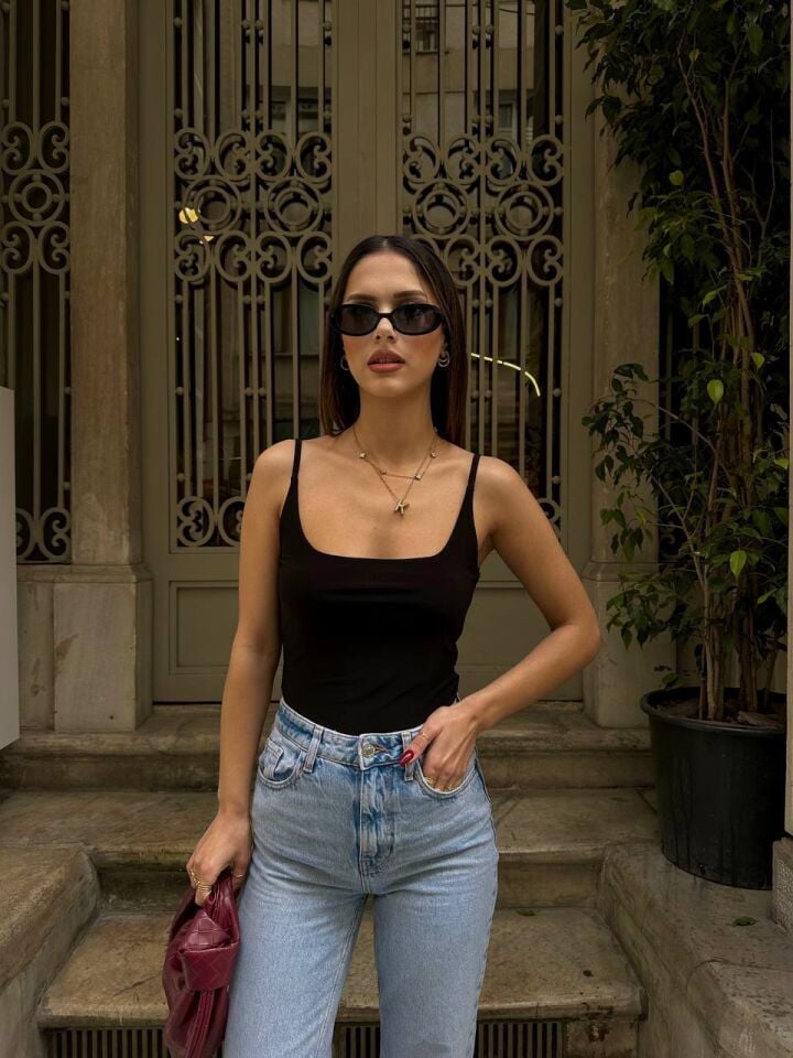 ASKILI TULUM BADY SUİT SİYAH