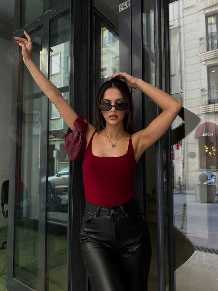 ASKILI TULUM BADY SUİT BORDO